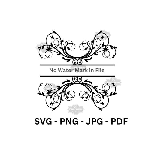 Flourish Frame SVG Clipart for Engraving and Cutting - Perfect for Wedding Invitations, Slate Coasters, Signs, and more - Digital Download