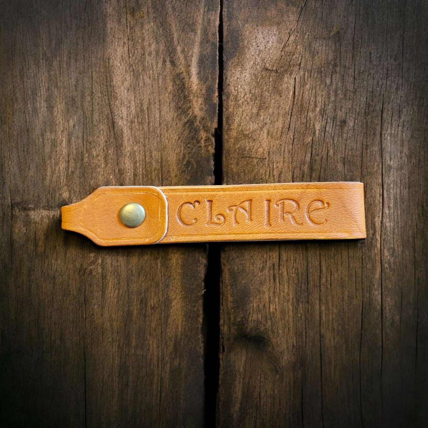 Custom Leather Keychain – Personalized Name Key Fob