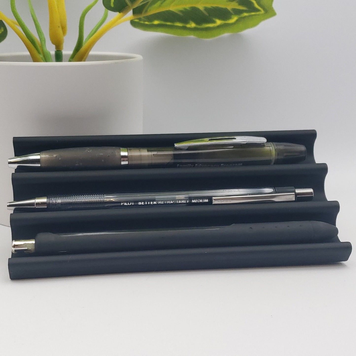 Modern 3 Pen Display, Sleek Desk Organizer for Pens, Contemporary Office Decor, Minimalist Pen Stand to showcase your elegant pens.