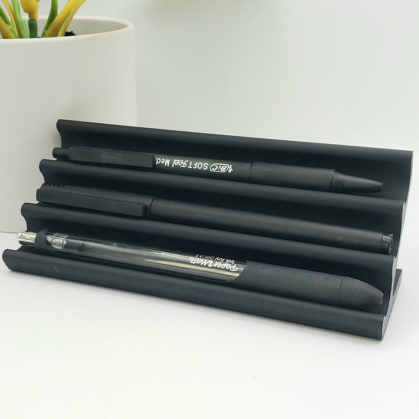 Modern 3 Pen Display, Sleek Desk Organizer for Pens, Contemporary Office Decor, Minimalist Pen Stand to showcase your elegant pens.