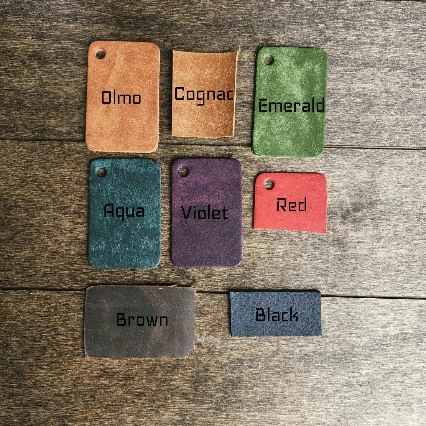Leather Swatches to give representation of color