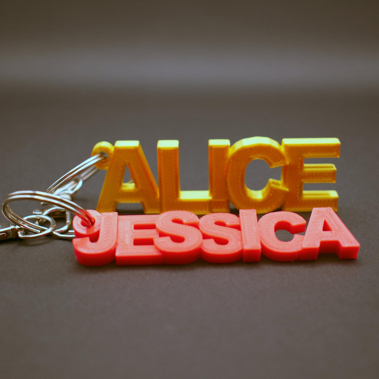 Backpack Name Tag and keychain, personalized 3D Printed and easy to read with block letters.