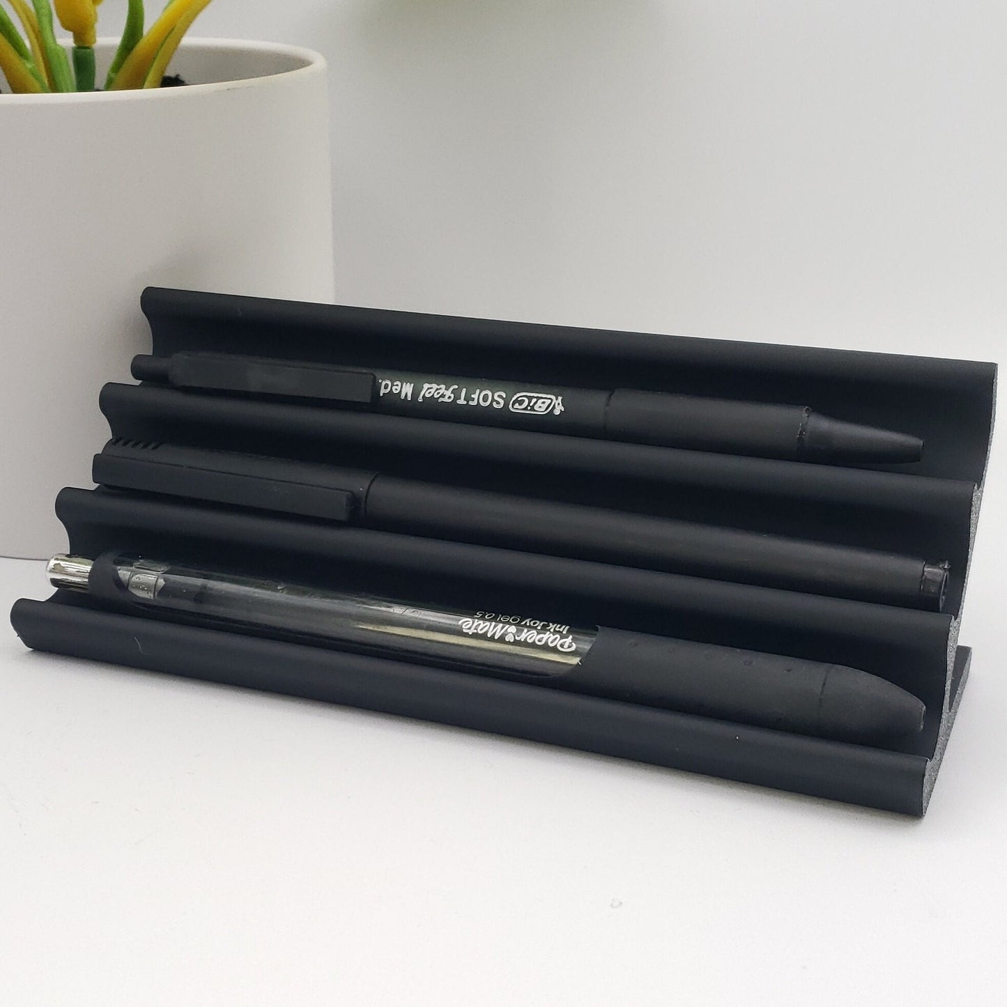 Modern 3 Pen Display, Sleek Desk Organizer for Pens, Contemporary Office Decor, Minimalist Pen Stand to showcase your elegant pens.