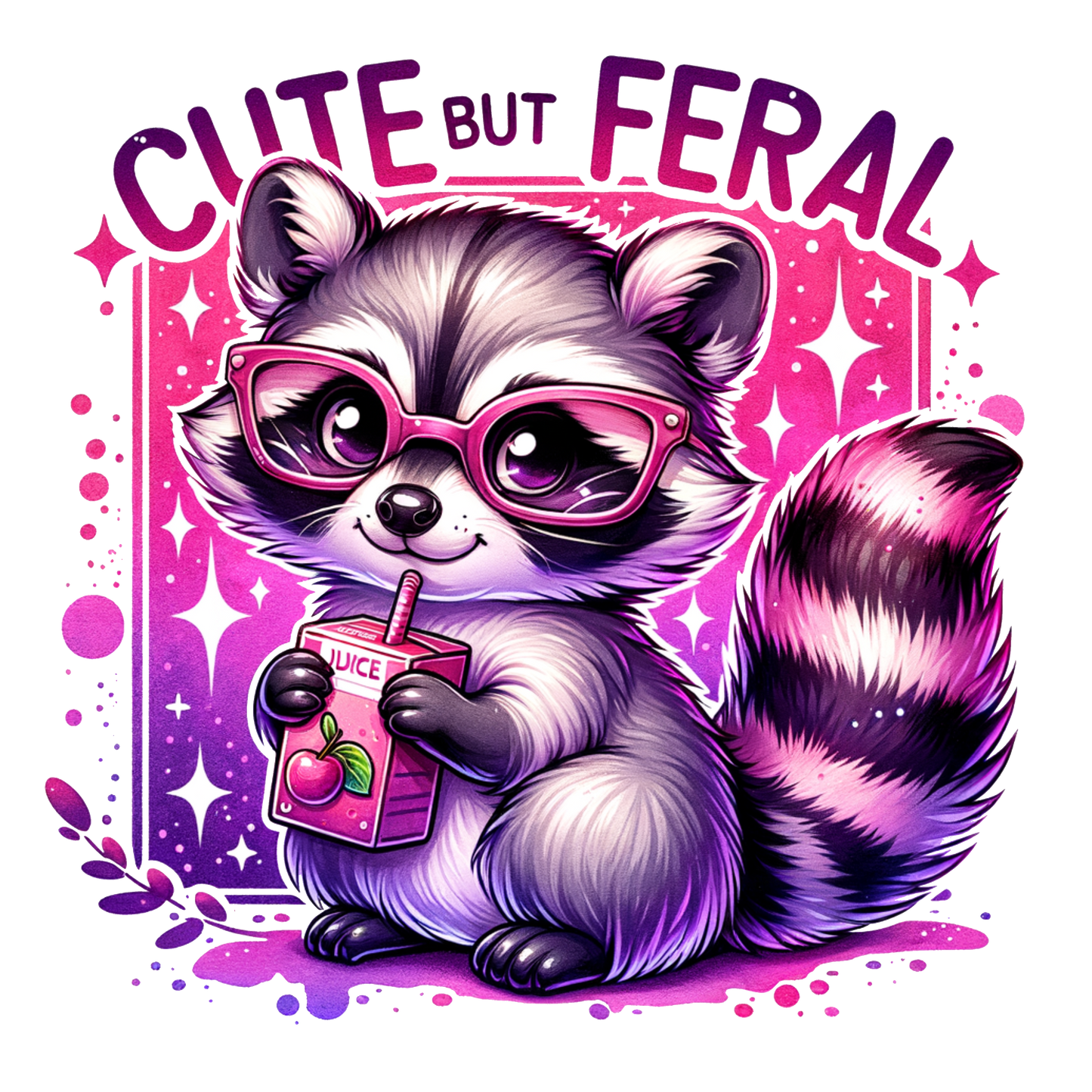 🦝 Cute but Feral – Waterproof Vinyl Raccoon Sticker