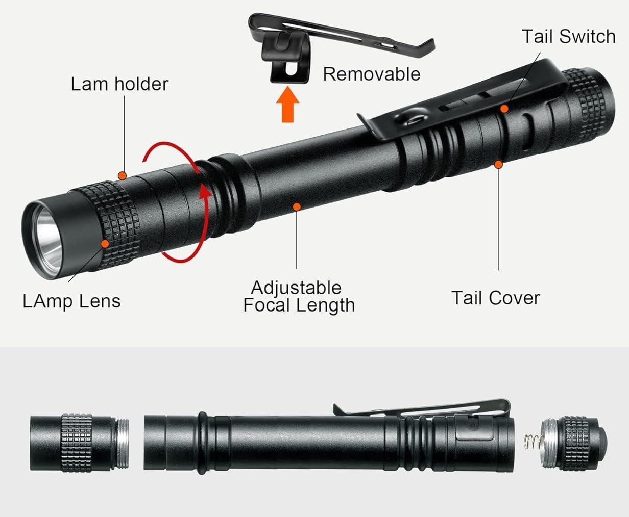 Personalized LED Flashlight - Pen Size - Custom Handyman Gift, Ideal for Dad, Grandpa, Groomsmen, Military, Gift for him Stocking Stuffer