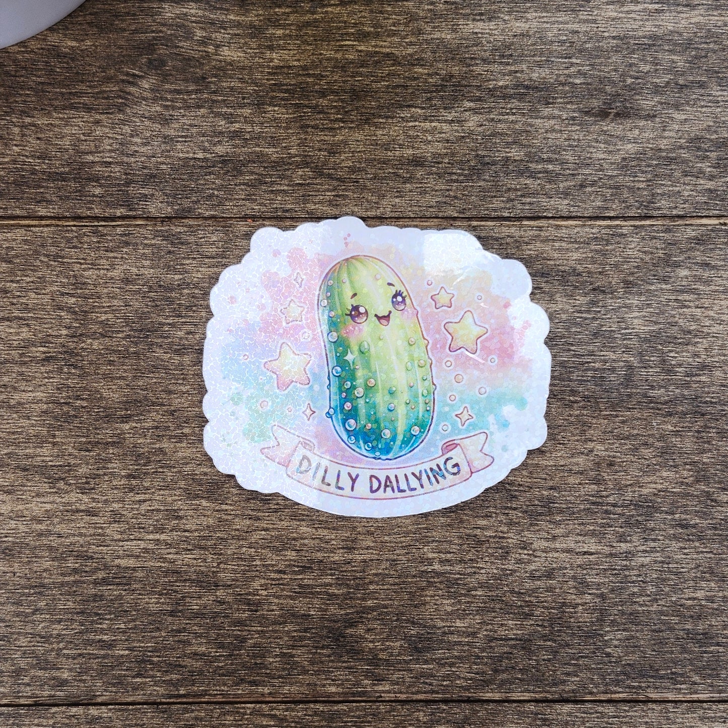 π₯ Dilly Dallying β Holographic Pickle Sticker