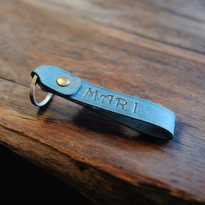 Custom Leather Keychain – Personalized Name Key Fob
