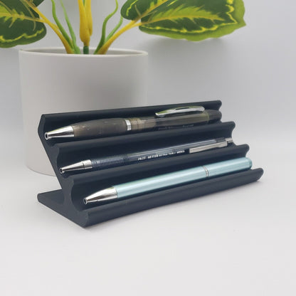 Modern 3 Pen Display, Sleek Desk Organizer for Pens, Contemporary Office Decor, Minimalist Pen Stand to showcase your elegant pens.
