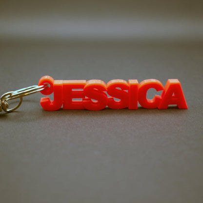 Backpack Name Tag and keychain, personalized 3D Printed and easy to read with block letters.