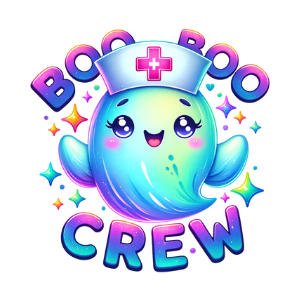 Boo Boo Crew Ghost Sticker – Cute Nurse Vinyl Sticker – Waterproof Halloween Medical Sticker for Nurses, EMTs, and Healthcare Workers