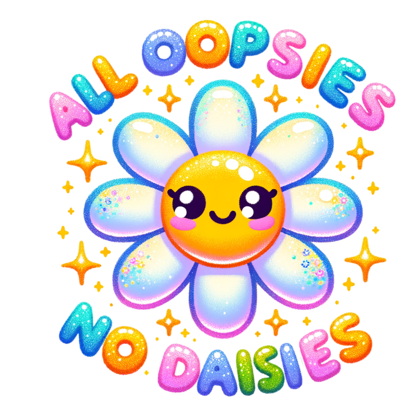 All Oopsies No Daisies Sticker – Funny Daisy Vinyl Sticker – Relatable Waterproof Floral Sticker for Laptops, Notebooks & Water Bottles