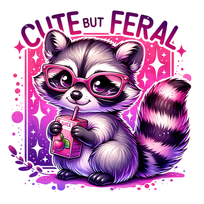 🦝 Cute but Feral – Waterproof Vinyl Raccoon Sticker