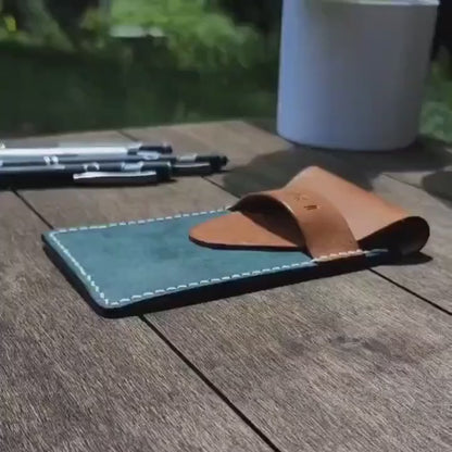 Handmade Personalized LEATHER PEN CASE, Leather Pencil Case, Fountain Pen Holder, Hand-sewn Leather Pen Holder, Pen Sleeve