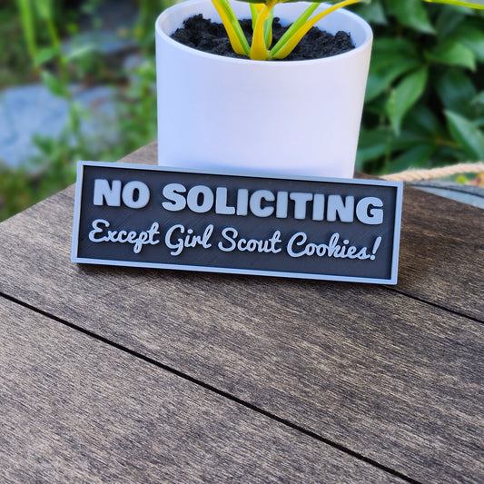 No Soliciting Sign Except Girl Scout Cookies, Funny No Soliciting Signs. Girl scouts of America, Keep Solicitors Away, Front Door Sign