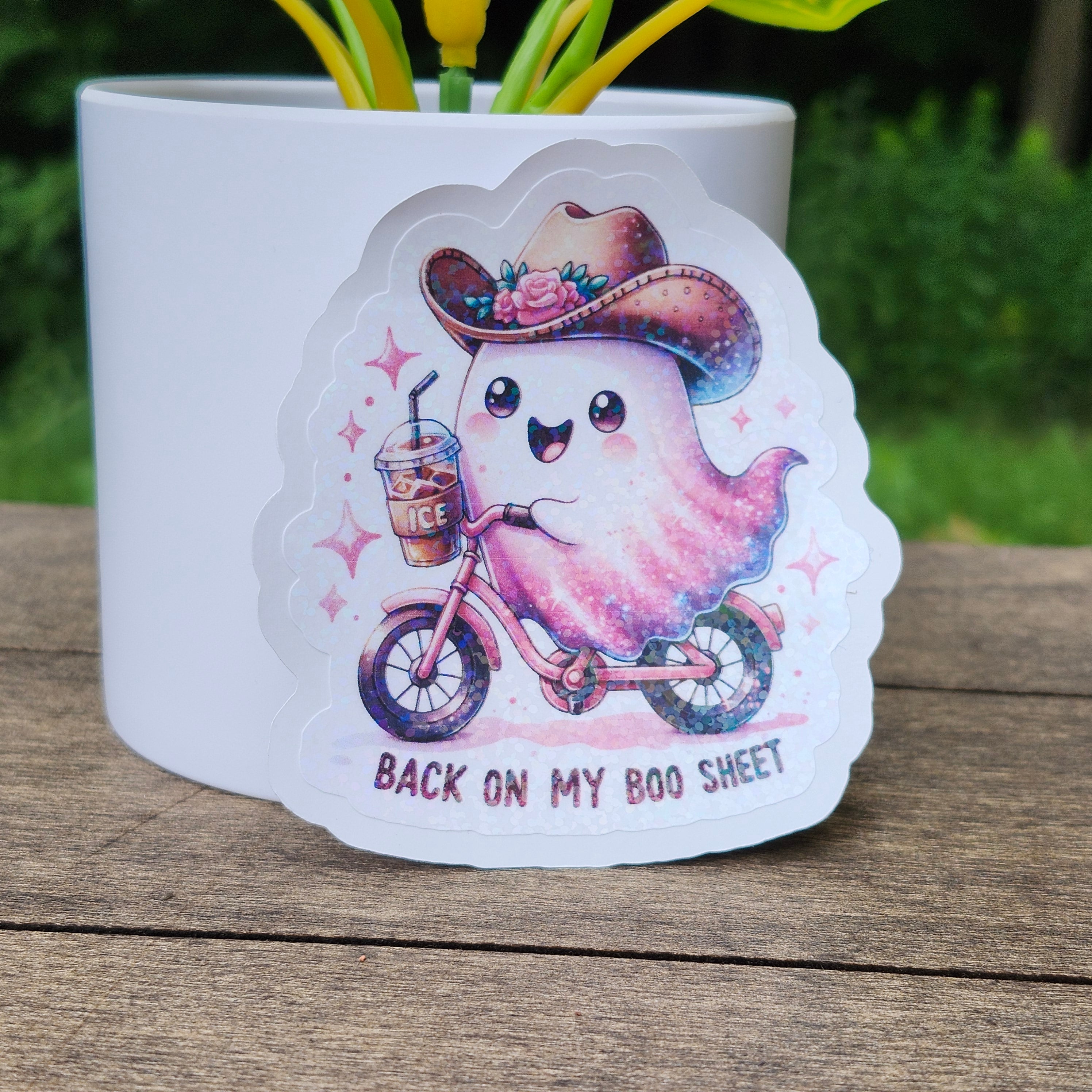 Back on My Boo Sheet – Waterproof Ghost Sticker – The Owlchemy Nest